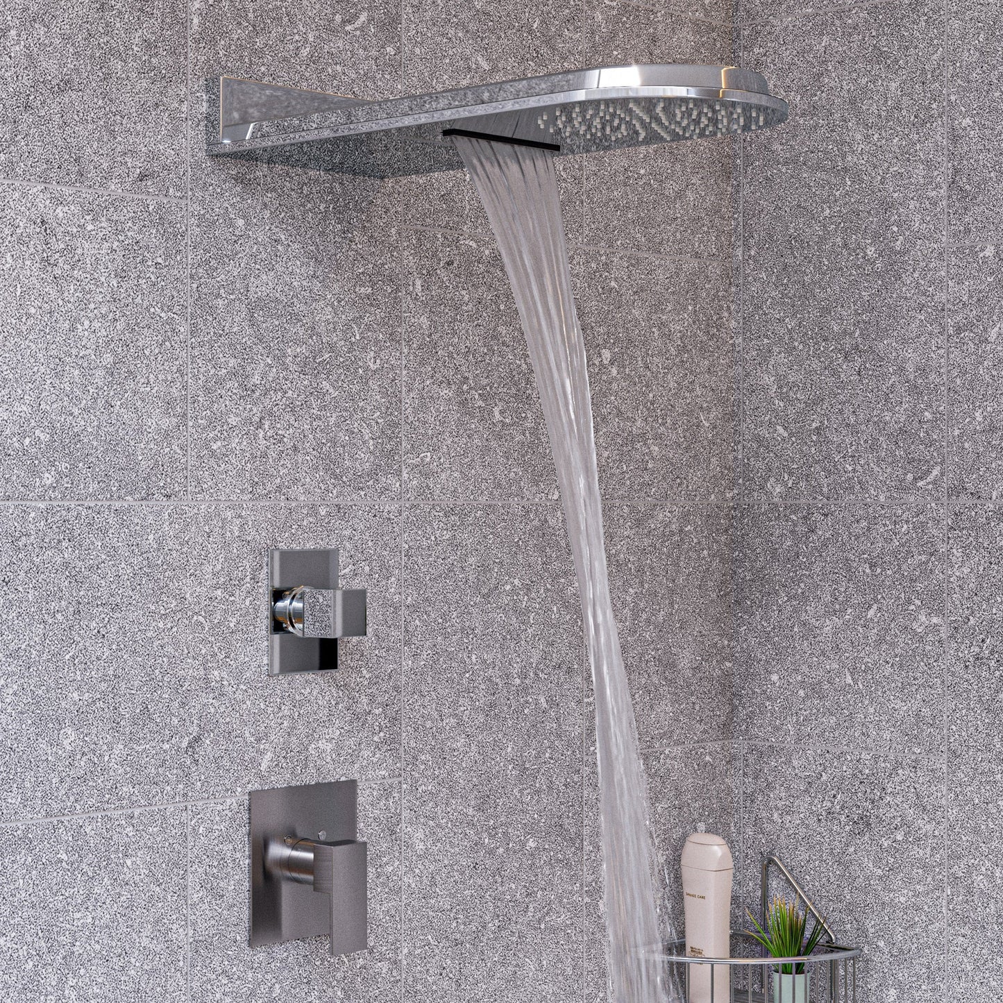 ALFI brand RAIN10RW 10" Wall-Mounted Square Waterfall Rain Shower Head