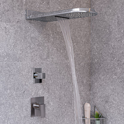 ALFI brand RAIN10RW 10" Wall-Mounted Square Waterfall Rain Shower Head