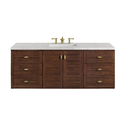 Amberly 60" Single Vanity Cabinet, Mid-Century Walnut