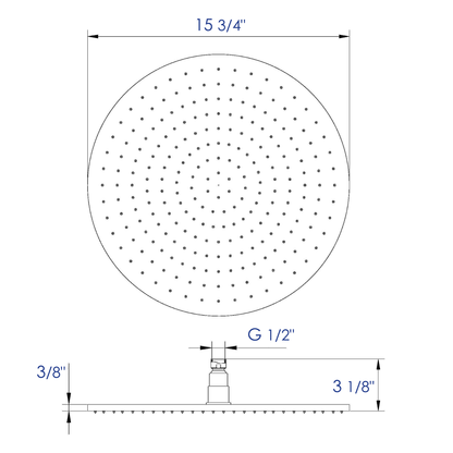 ALFI brand LED16R 16" Round Multi Color LED Rain Shower Head