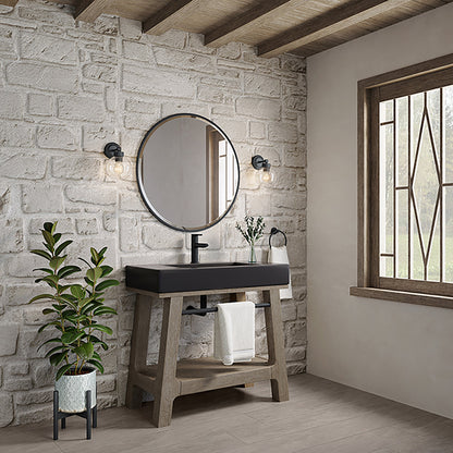 Auburn 36" Single Sink Console, Weathered Timber