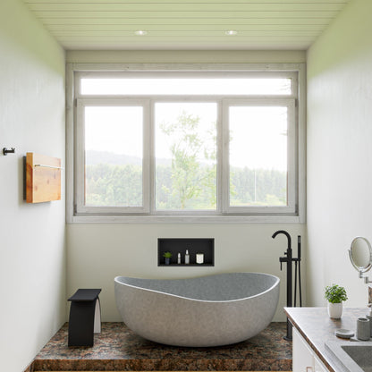 ALFI brand  ABCO63TUB 63" Solid Concrete Gray Matte Oval Bathtub
