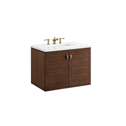 Amberly 30" Single Vanity Cabinet, Mid-Century Walnut