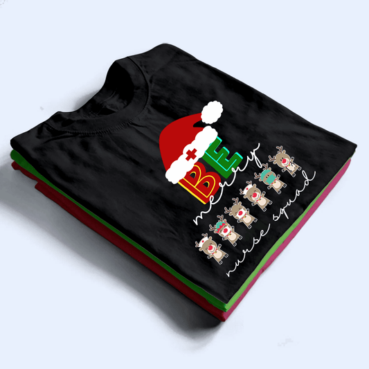 Health Reindeer Squad - Personalized Custom T Shirt - Birthday, Loving, Funny Gift for Nurse, CNA, Healthcare, Registered RN