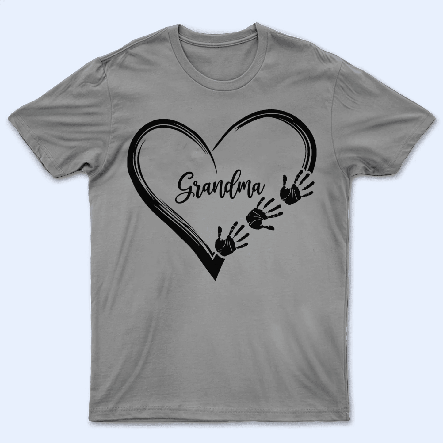 Heart Hand Grandma - Personalized Custom T Shirt - Birthday, Loving, Funny Gift for Grandma/Nana/Mimi, Mom, Wife, Grandparent