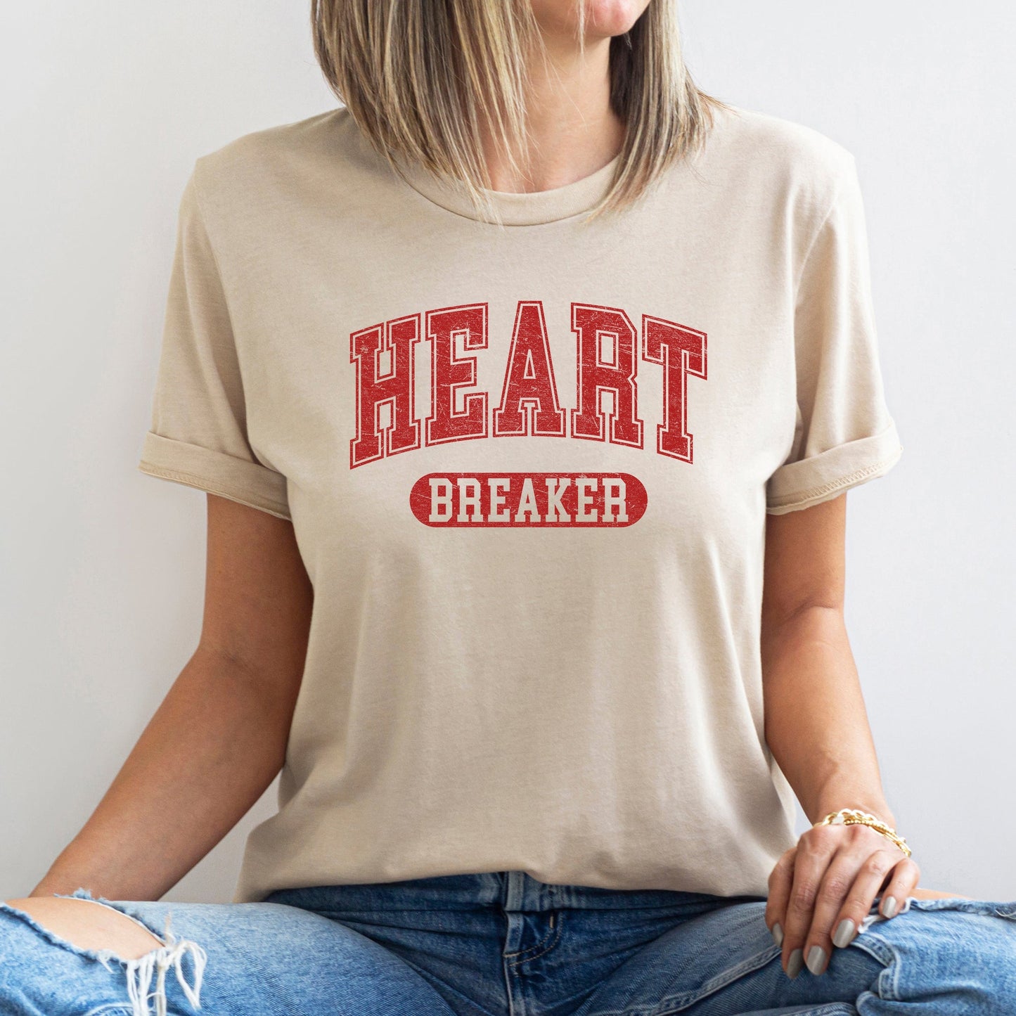 Heart Breaker, Collegiate, Love, Super Soft Tshirt, Valentine's Day