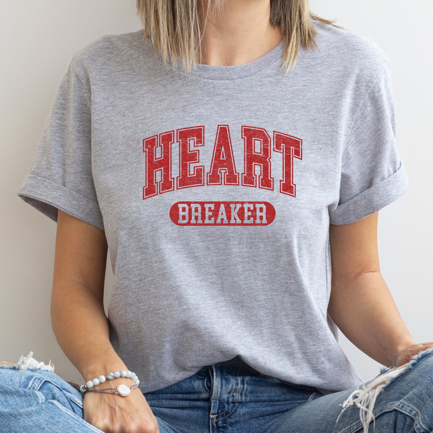 Heart Breaker, Collegiate, Love, Super Soft Tshirt, Valentine's Day