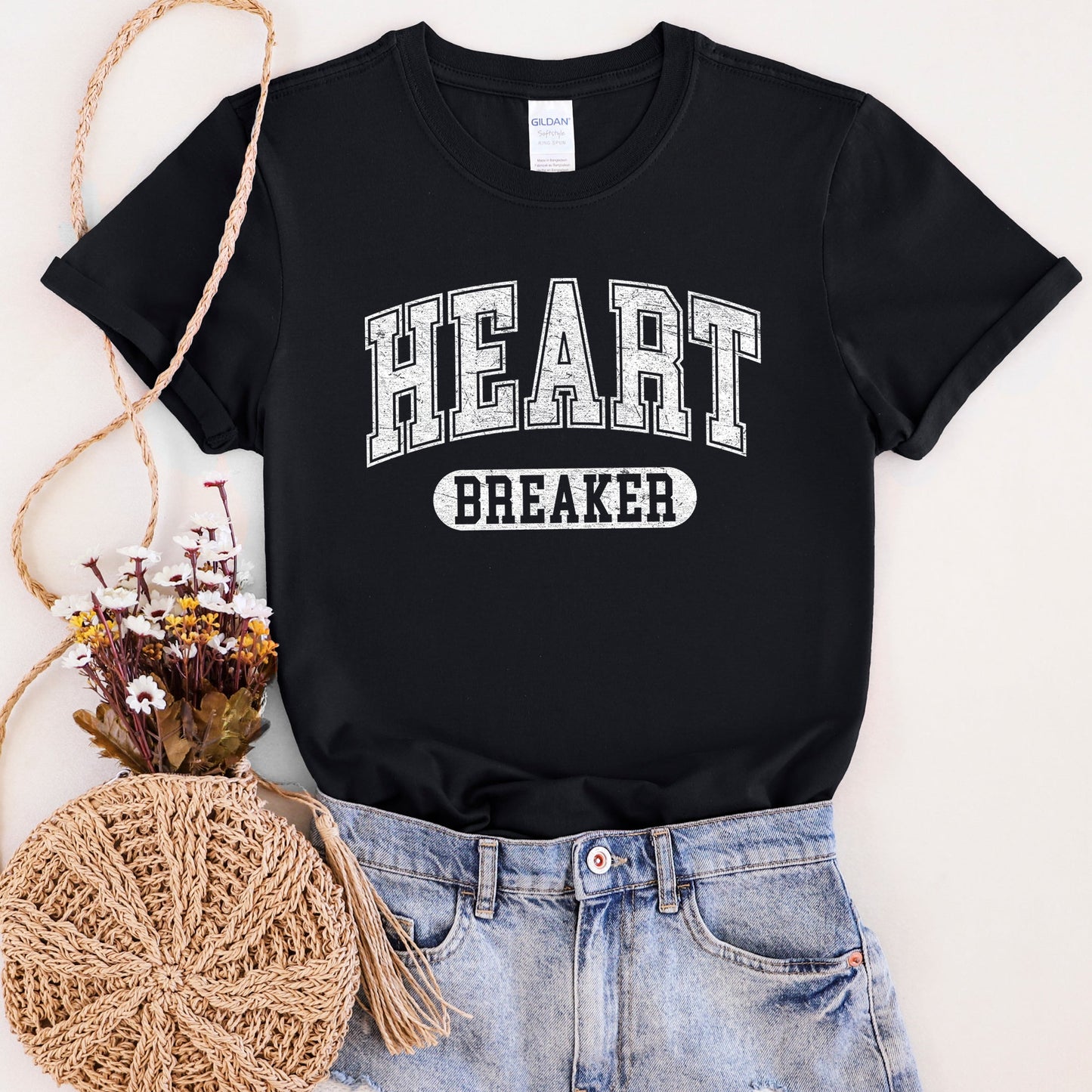 Heart Breaker, Collegiate, Love, Super Soft Tshirt, Valentine's Day