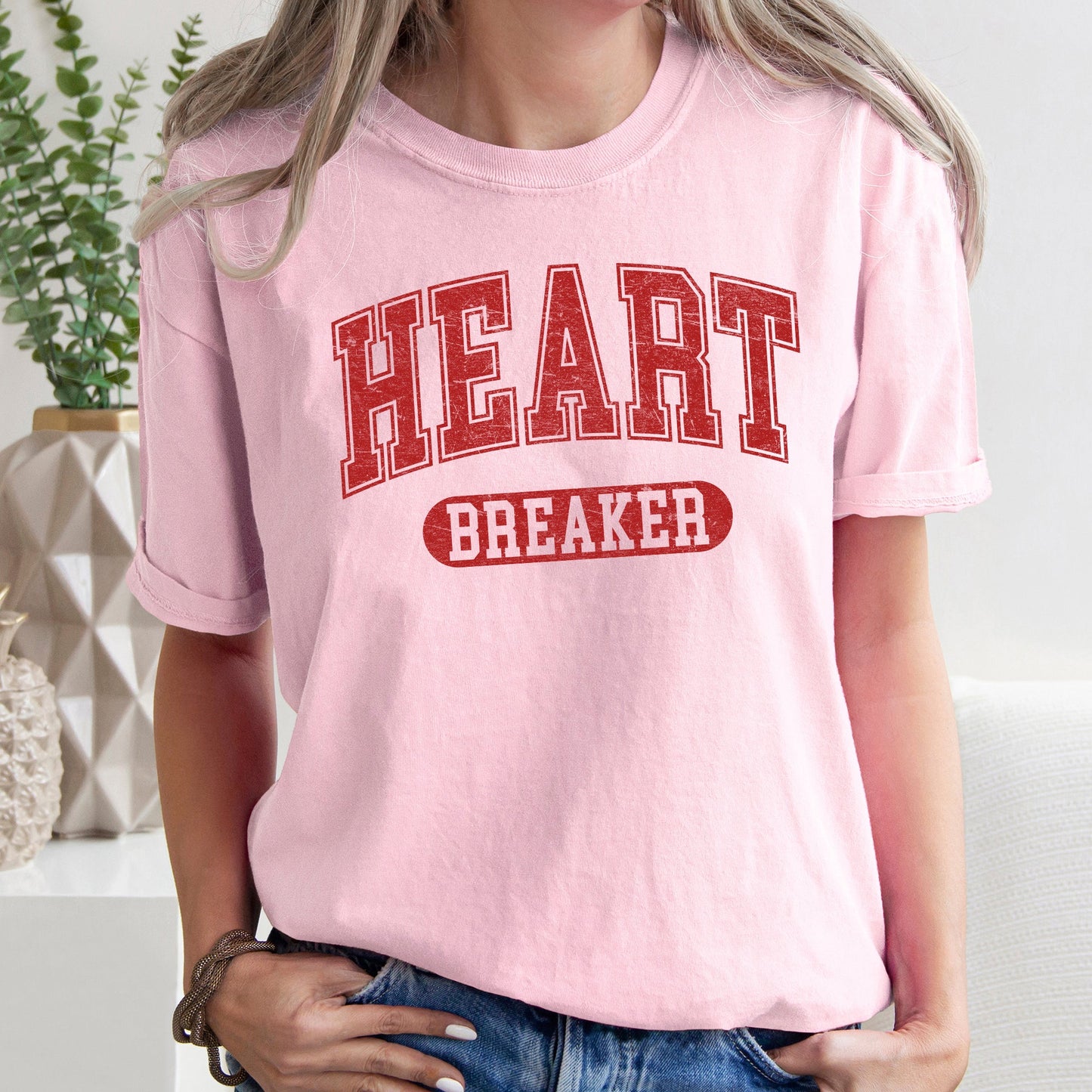 Heart Breaker, Collegiate, Love, Comfort Colors Tshirt, Valentine's Day