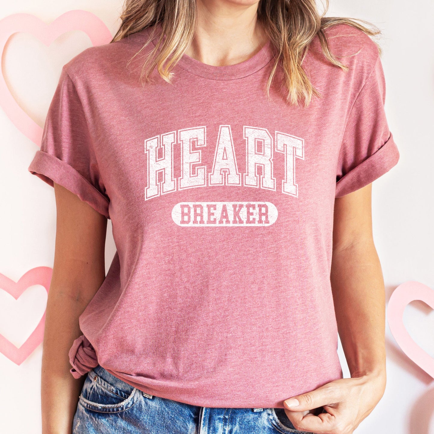 Heart Breaker, Collegiate, Love, Super Soft Tshirt, Valentine's Day