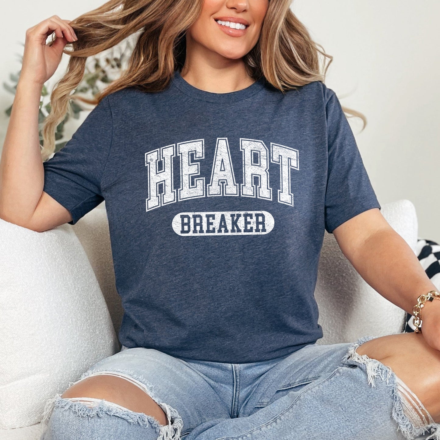 Heart Breaker, Collegiate, Love, Super Soft Tshirt, Valentine's Day