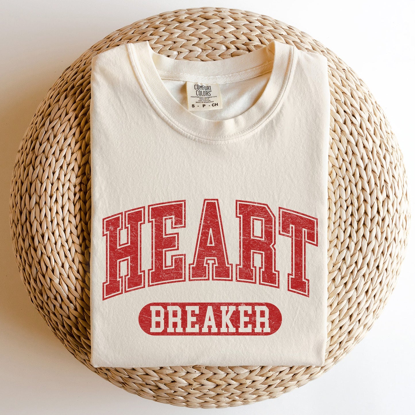 Heart Breaker, Collegiate, Love, Comfort Colors Tshirt, Valentine's Day