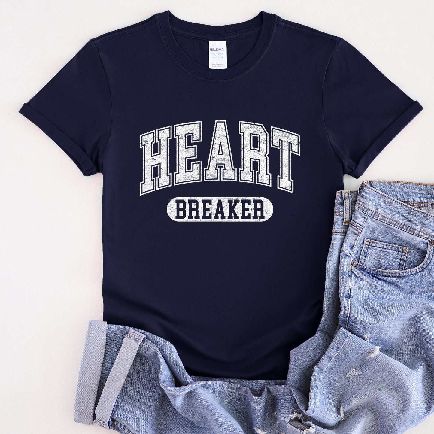 Heart Breaker, Collegiate, Love, Super Soft Tshirt, Valentine's Day