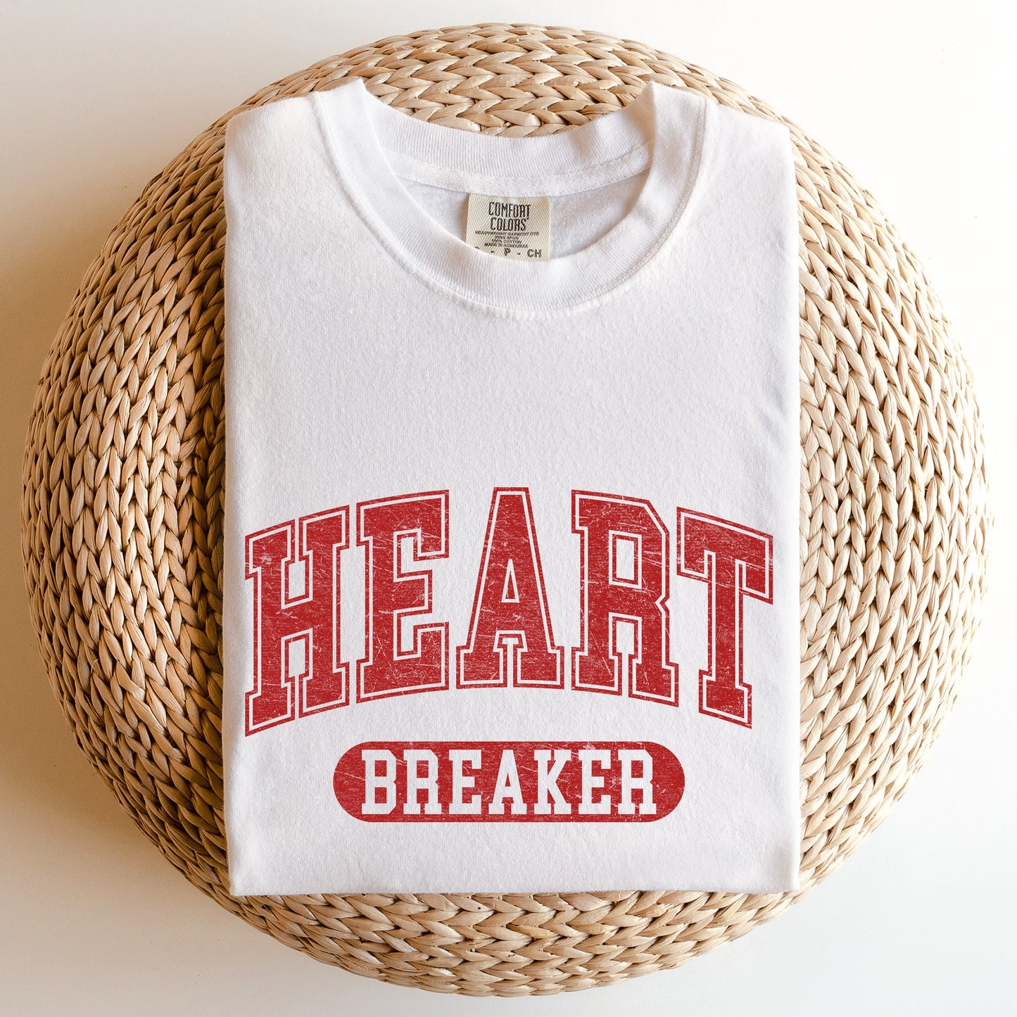 Heart Breaker, Collegiate, Love, Comfort Colors Tshirt, Valentine's Day