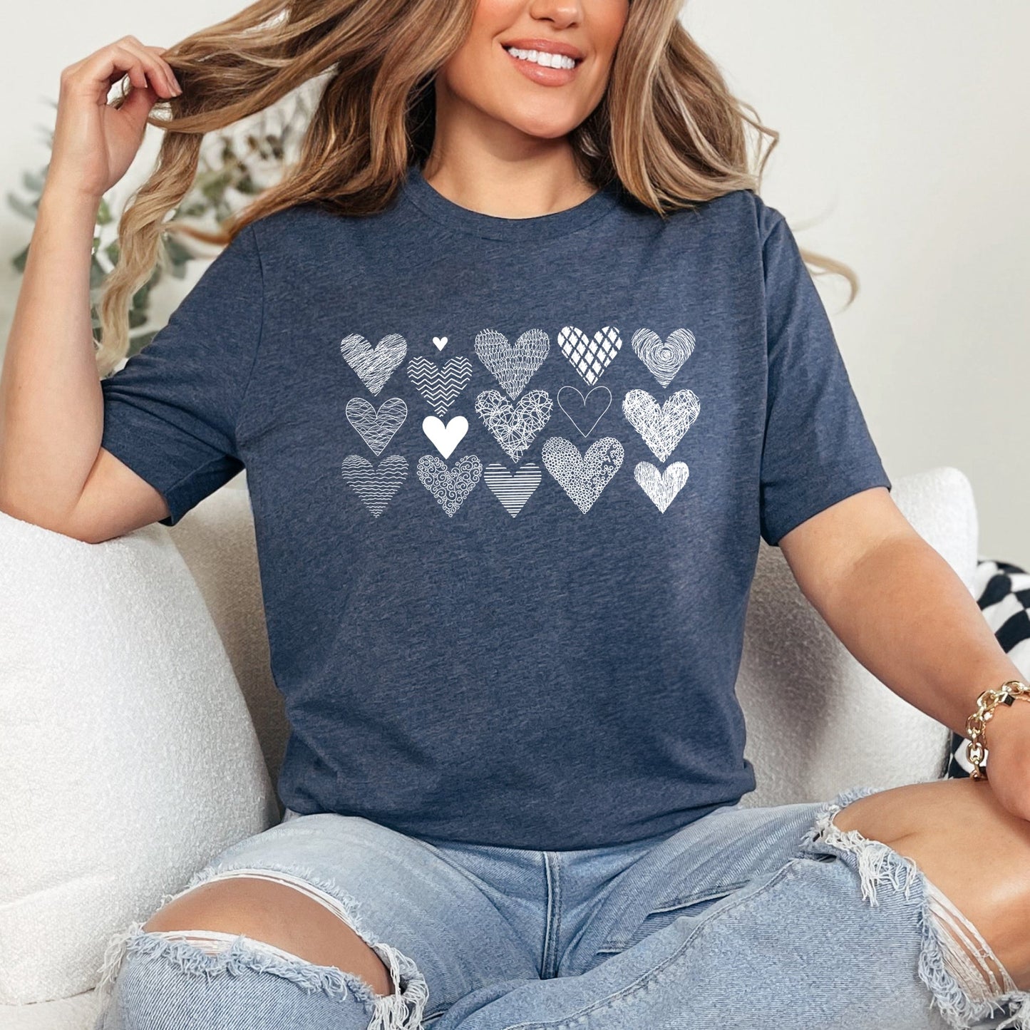 Heart Doodles, Super Soft Tshirt, Valentine's Day