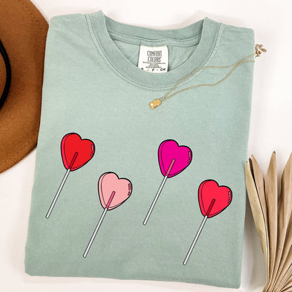 Valentine's Candy, Lollipop, Sweet Heart, Comfort Colors Tshirt, Valentine's Day