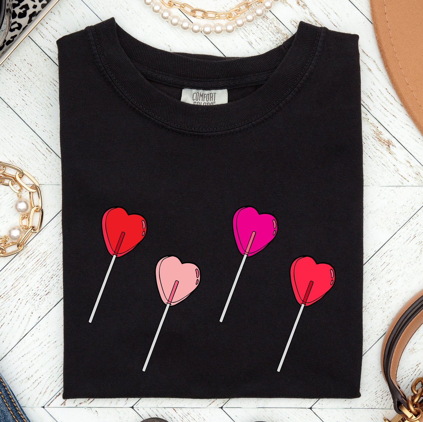 Valentine's Candy, Lollipop, Sweet Heart, Comfort Colors Tshirt, Valentine's Day