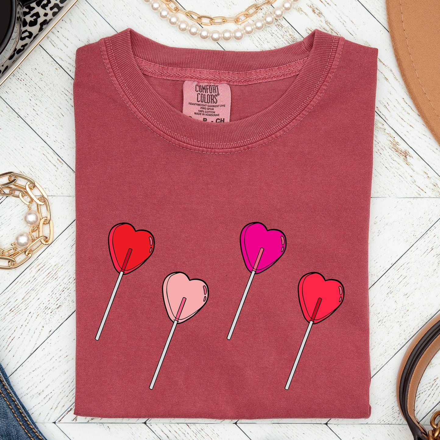 Valentine's Candy, Lollipop, Sweet Heart, Comfort Colors Tshirt, Valentine's Day