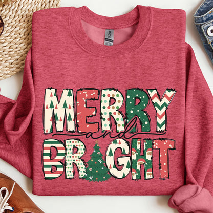 Merry And Bright, Trend, Gorgeous Christmas Sweatshirt