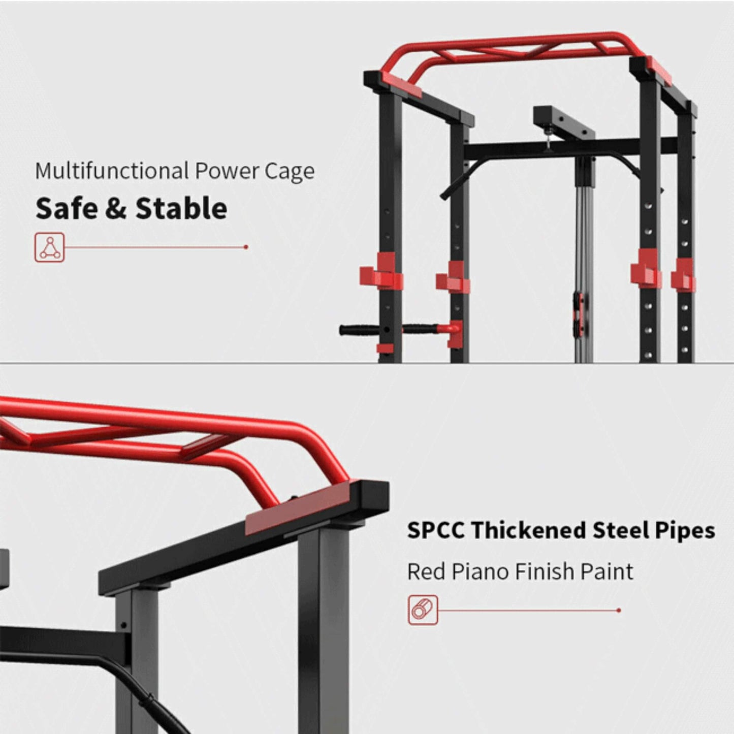 Heavy Duty Professional Multi-Function Adjustable Power Cage Rack, 1000LBS (SAK98149)