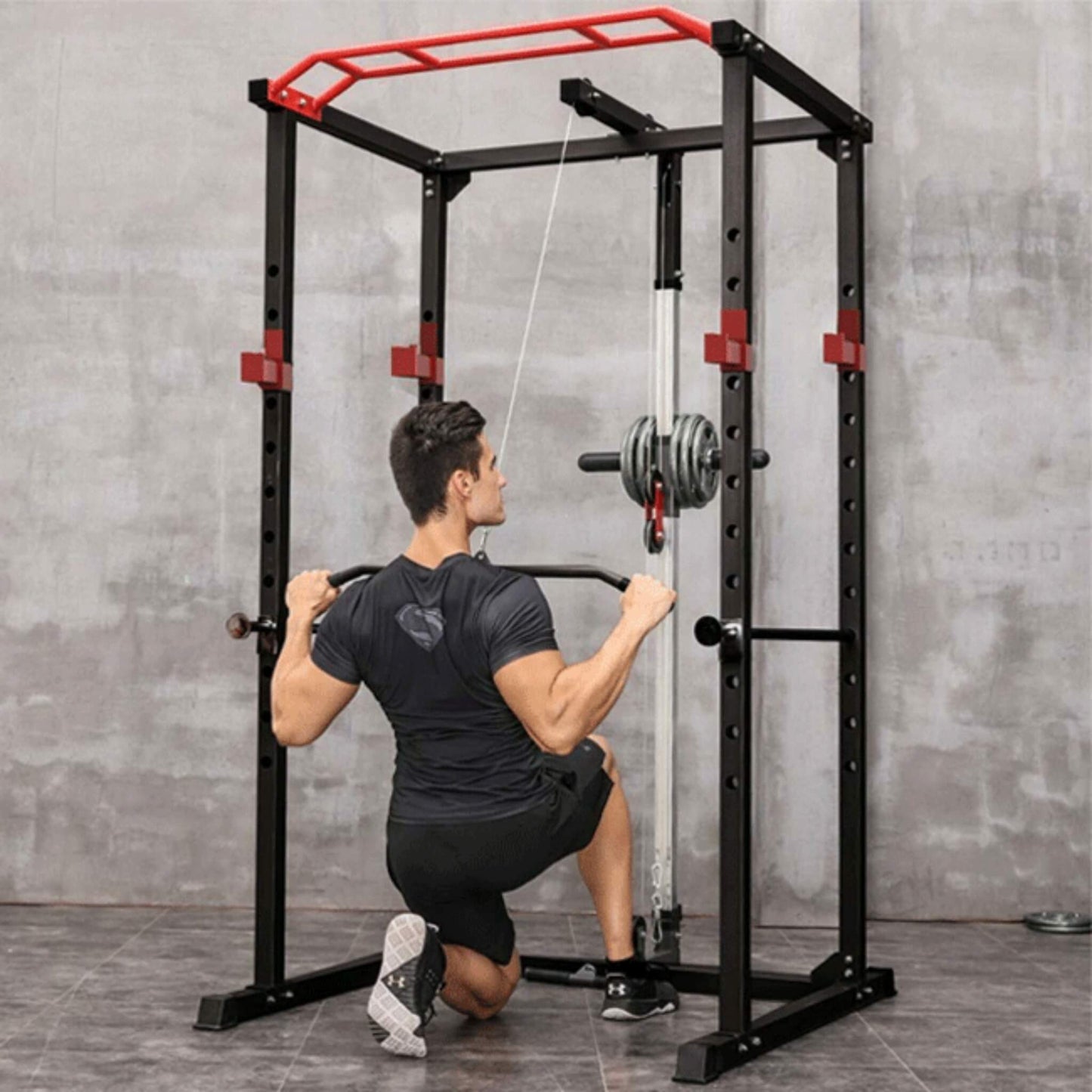 Heavy Duty Professional Multi-Function Adjustable Power Cage Rack, 1000LBS (SAK98149)
