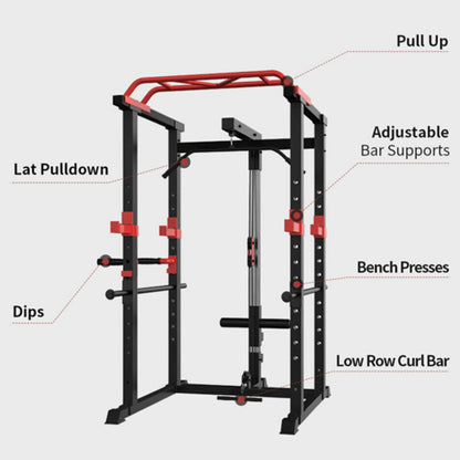Heavy Duty Professional Multi-Function Adjustable Power Cage Rack, 1000LBS (SAK98149)