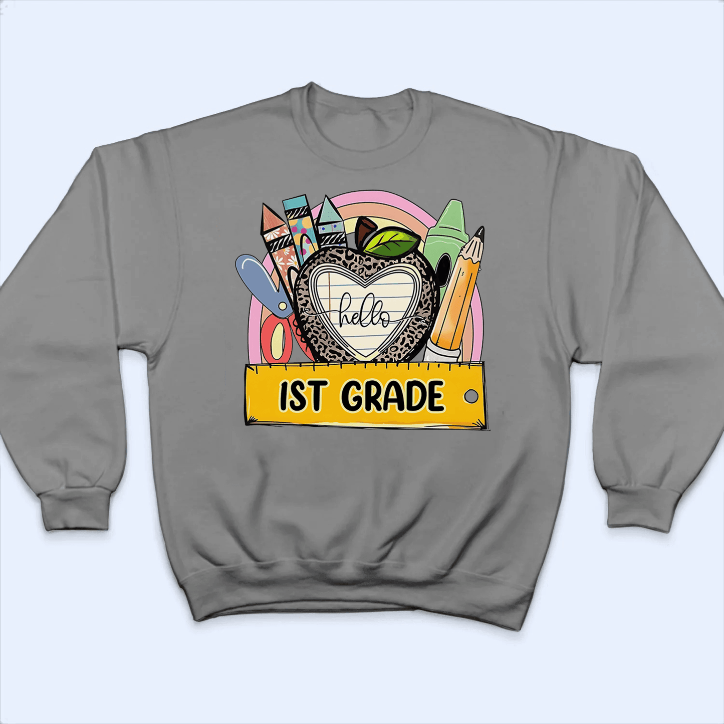 Hello 1st Grade - Personalized Custom T Shirt - Birthday, Loving, Funny Gift for Teacher, Kindergarten, Preschool, Pre K, Paraprofessional