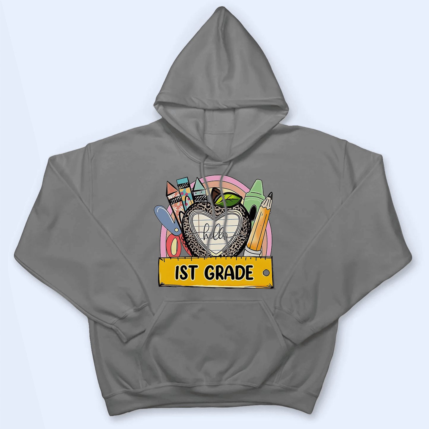 Hello 1st Grade - Personalized Custom T Shirt - Birthday, Loving, Funny Gift for Teacher, Kindergarten, Preschool, Pre K, Paraprofessional