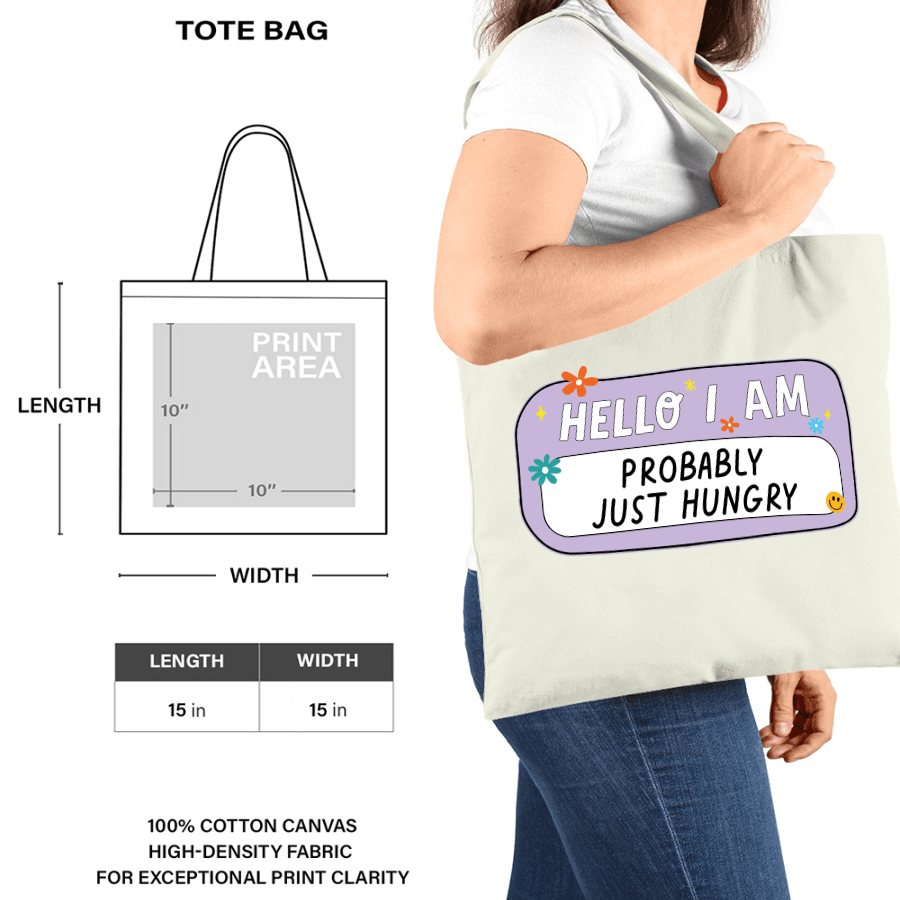 Hello I Am - Personalized Custom Tote Bag - Back To School, First Day Of School, Birthday, Loving, Funny Gift for Teacher, Kindergarten, Preschool, Pre K, Paraprofessional, Educator