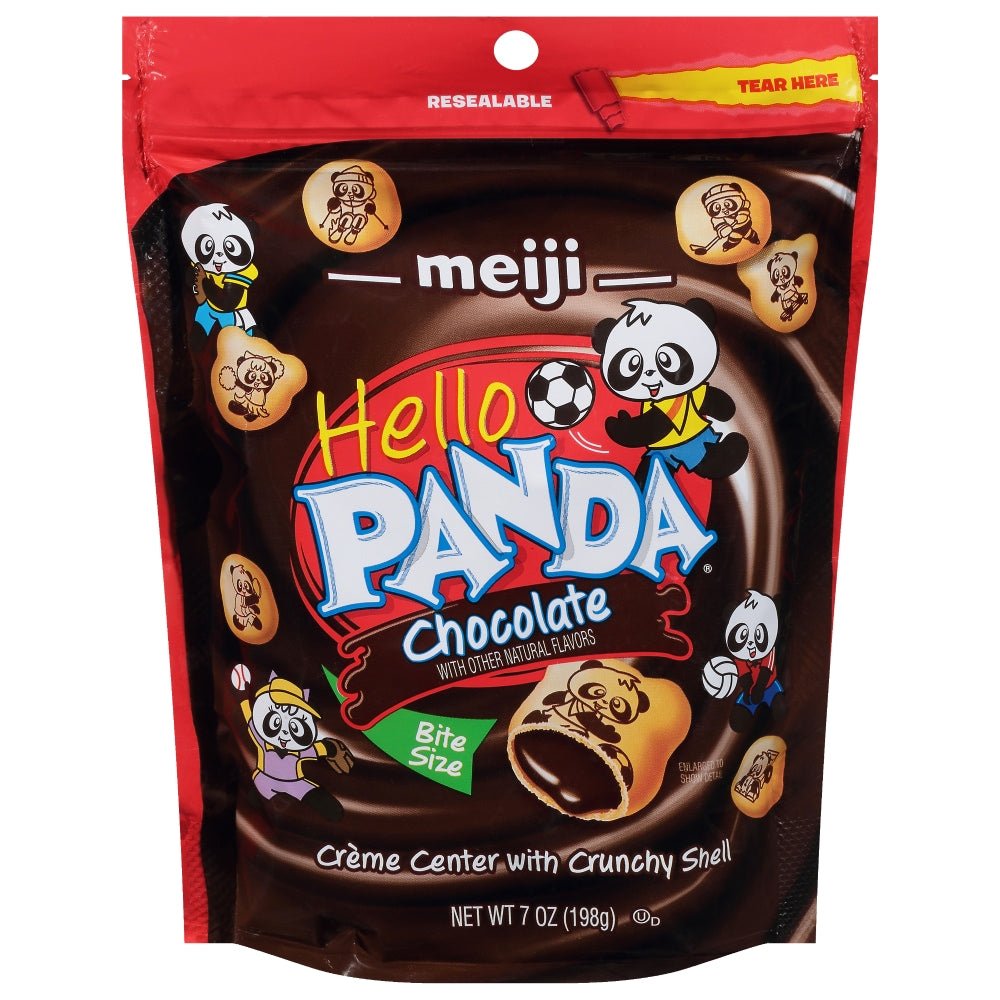 Hello Panda Bites, Chocolate-Filled Crunchy Cookies, 7 Oz - Fun Snack with Cute Panda Designs