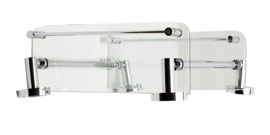 ALFI brand  AB9549 Polished Chrome Wall Mounted Double Glass Shower Shelf Bathroom Accessory