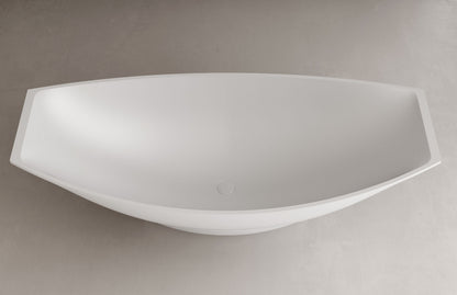 ALFI brand  AB9991 White Matte 71" Solid Surface Resin Free Standing Hammock Style Bathtub