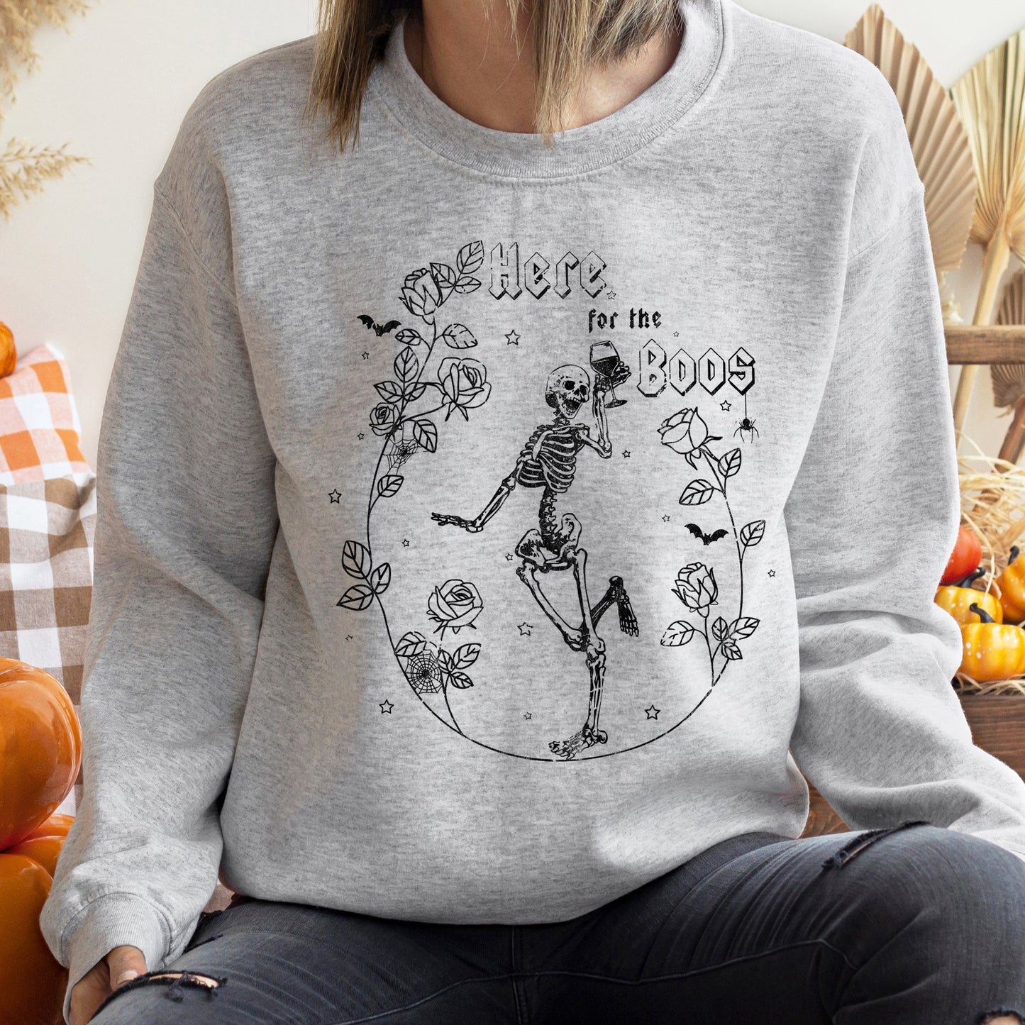 Here For The Boos Halloween Sweatshirt