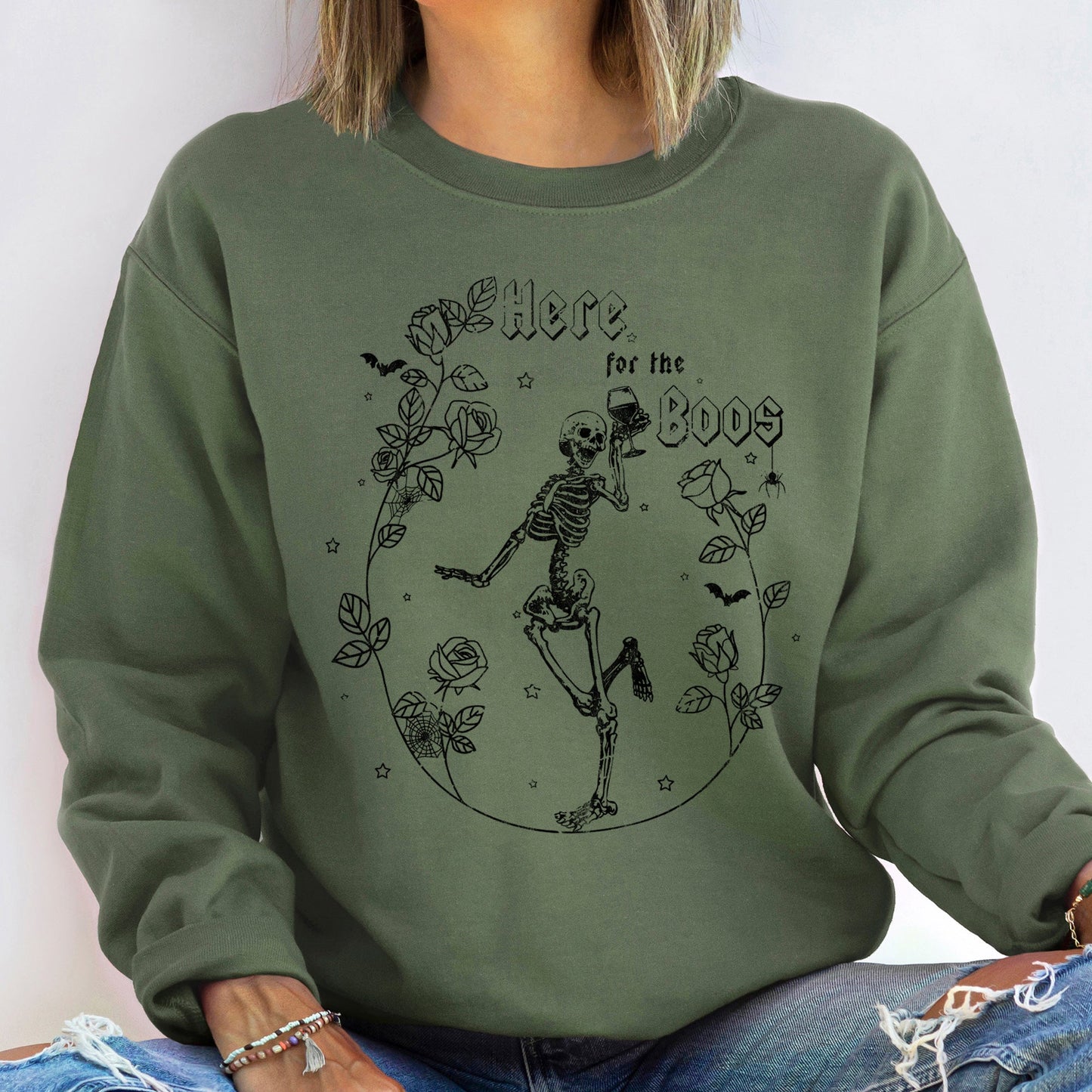 Here For The Boos Halloween Sweatshirt