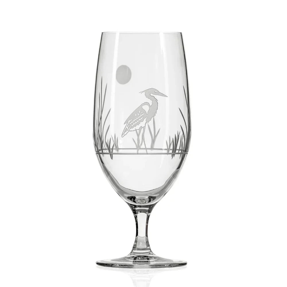 Heron Etched Glassware