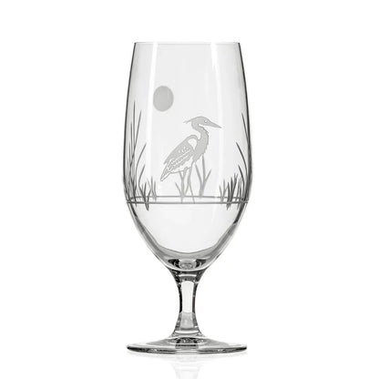 Heron Etched Glassware