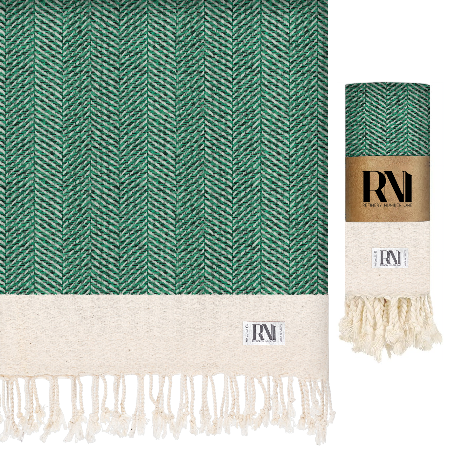 Herringbone Turkish Peshtemal Beach Bath Gym Yoga Towel 36” x 71”