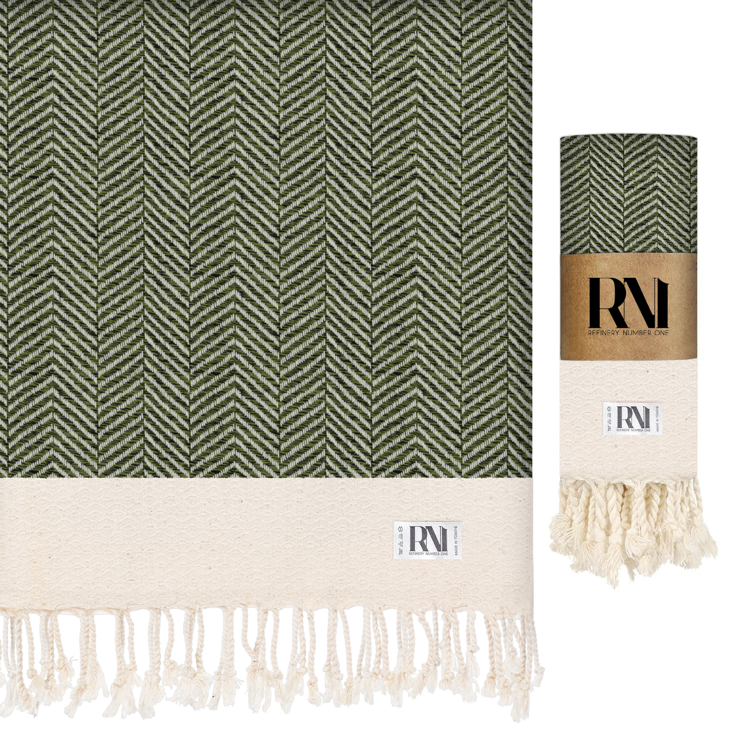 Herringbone Turkish Peshtemal Beach Bath Gym Yoga Towel 36” x 71”