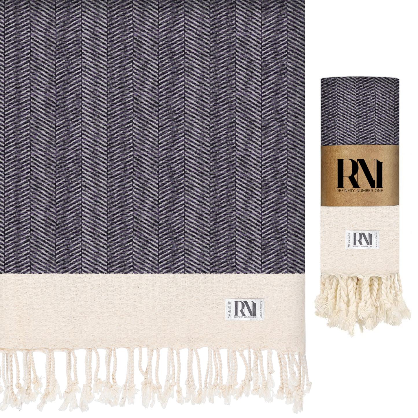 Herringbone Turkish Peshtemal Beach Bath Gym Yoga Towel 36” x 71”