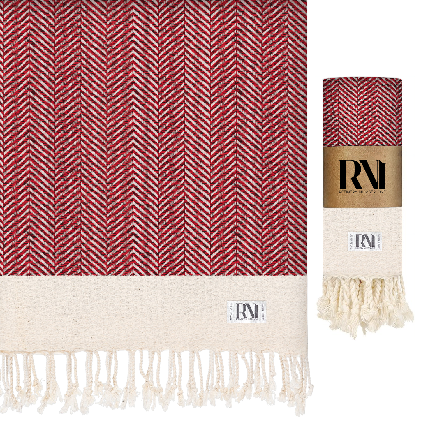 Herringbone Turkish Peshtemal Beach Bath Gym Yoga Towel 36” x 71”