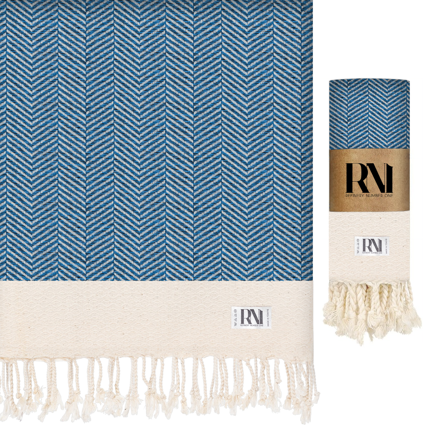 Herringbone Turkish Peshtemal Beach Bath Gym Yoga Towel 36” x 71”