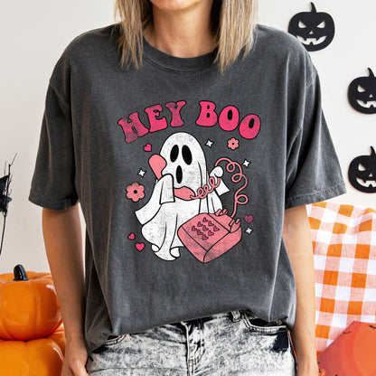 Hey Boo Retro Halloween Comfort Colors Tshirt
