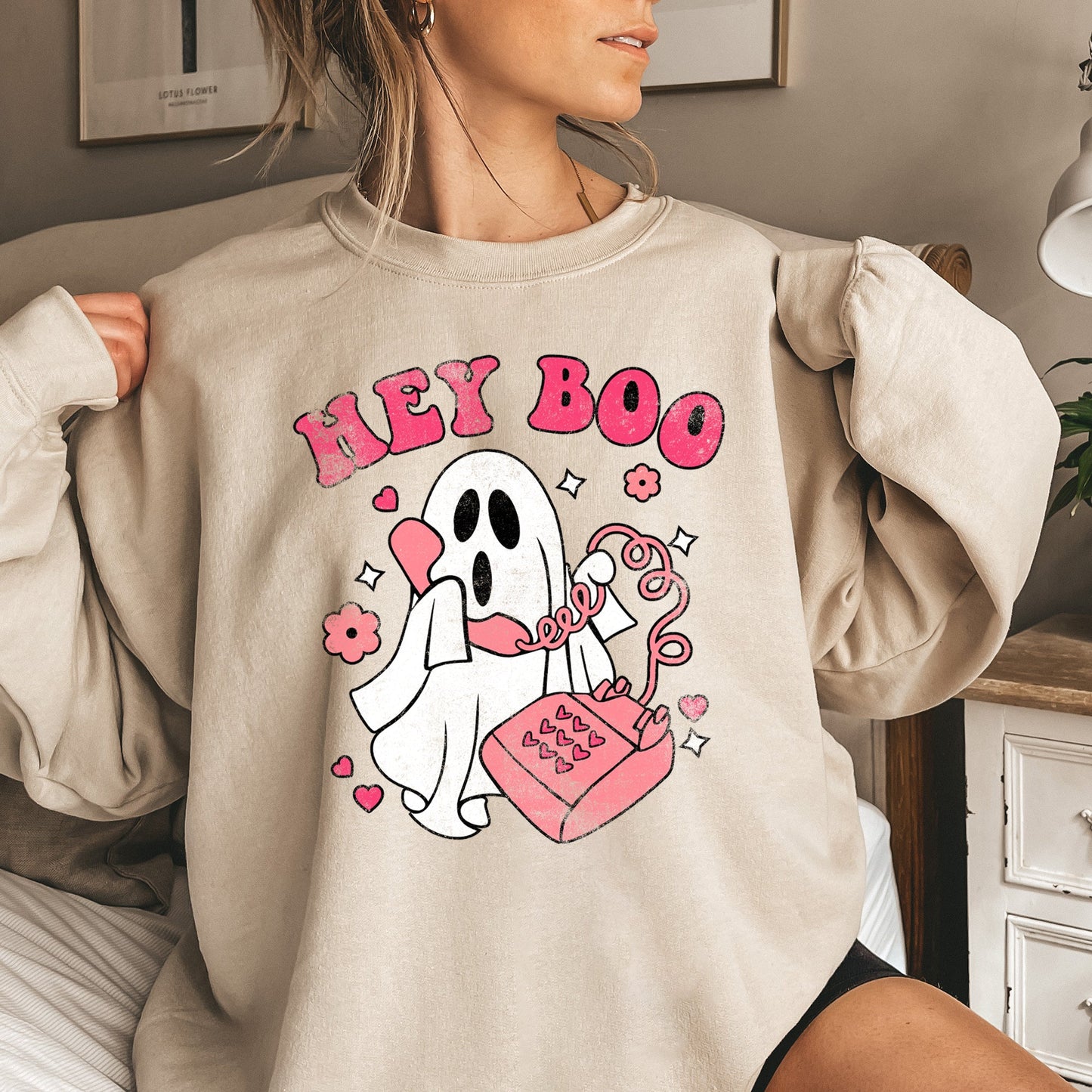 Hey Boo Vintage Halloween Sweatshirt