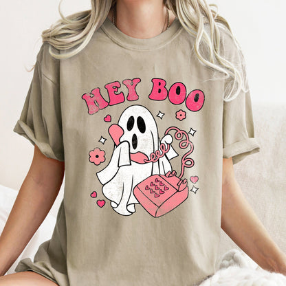 Hey Boo Retro Halloween Comfort Colors Tshirt