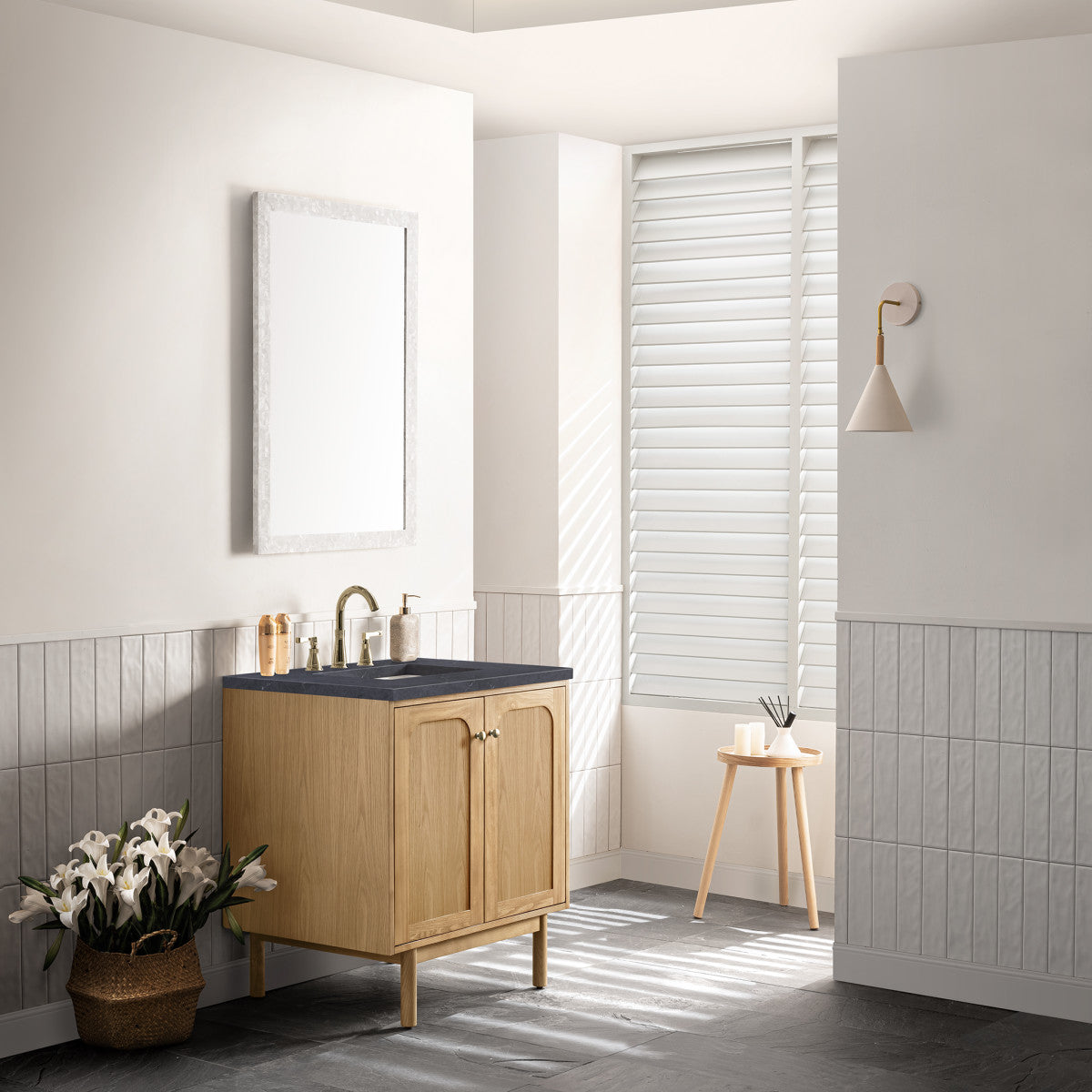 Laurent 30" Single Vanity Cabinet, Light Natural Oak