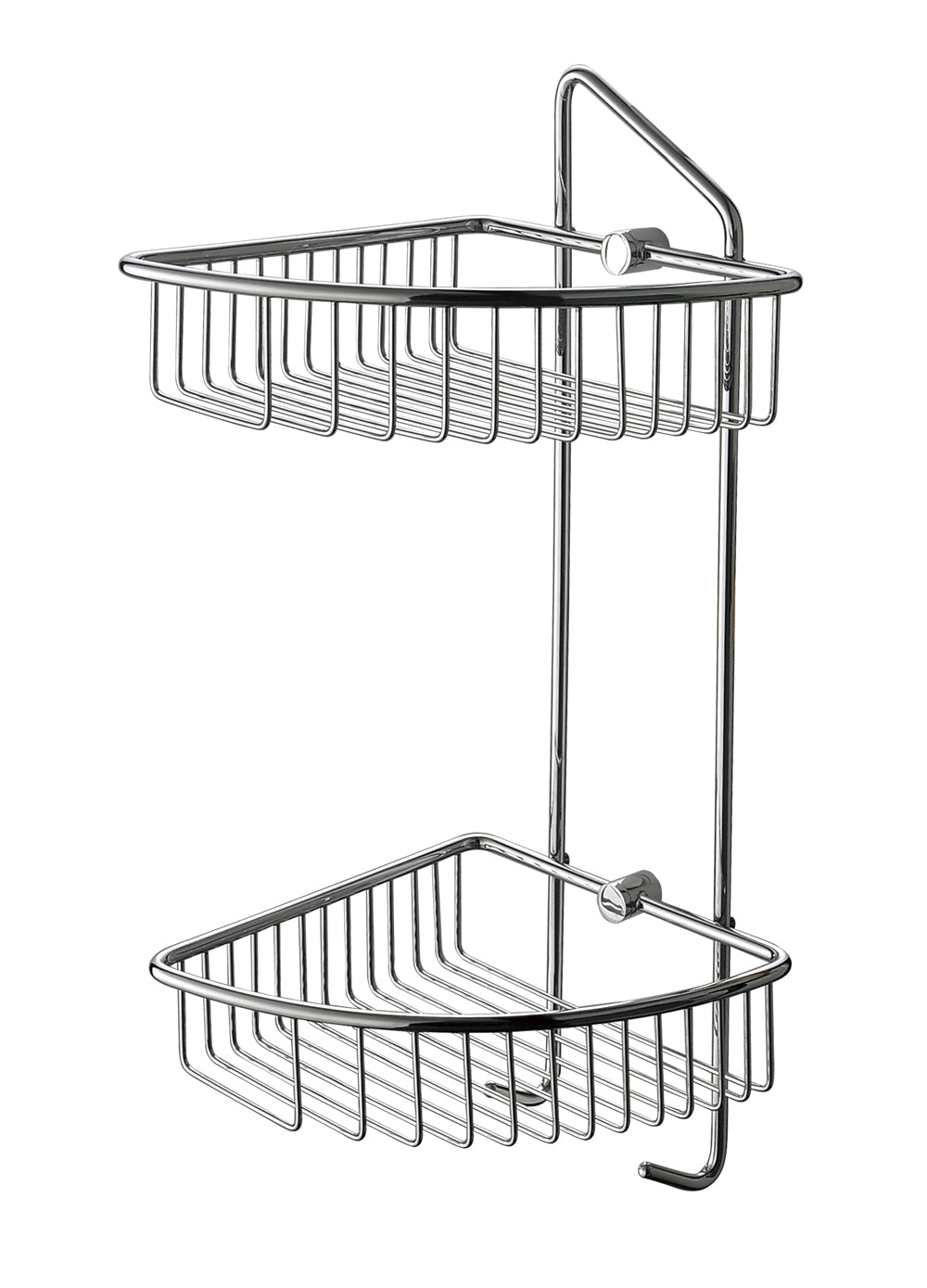 ALFI brand  AB9532 Polished Chrome Corner Mounted Double Basket Shower Shelf Bathroom Accessory