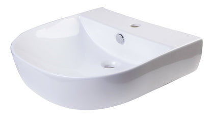 ALFI brand  AB110  20" White D-Bowl Porcelain Wall Mounted Bath Sink