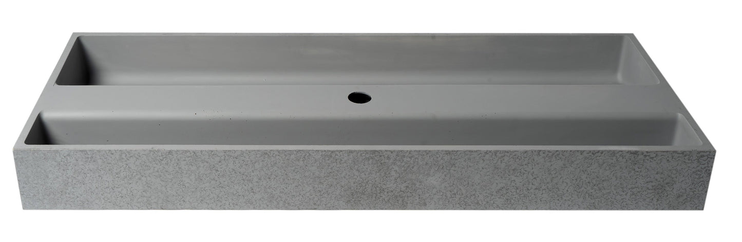 ALFI brand  ABCO48TR 48" Solid Concrete Gray Matte Trough Sink for the Bathroom