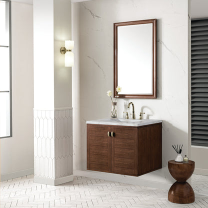 Amberly 30" Single Vanity Cabinet, Mid-Century Walnut