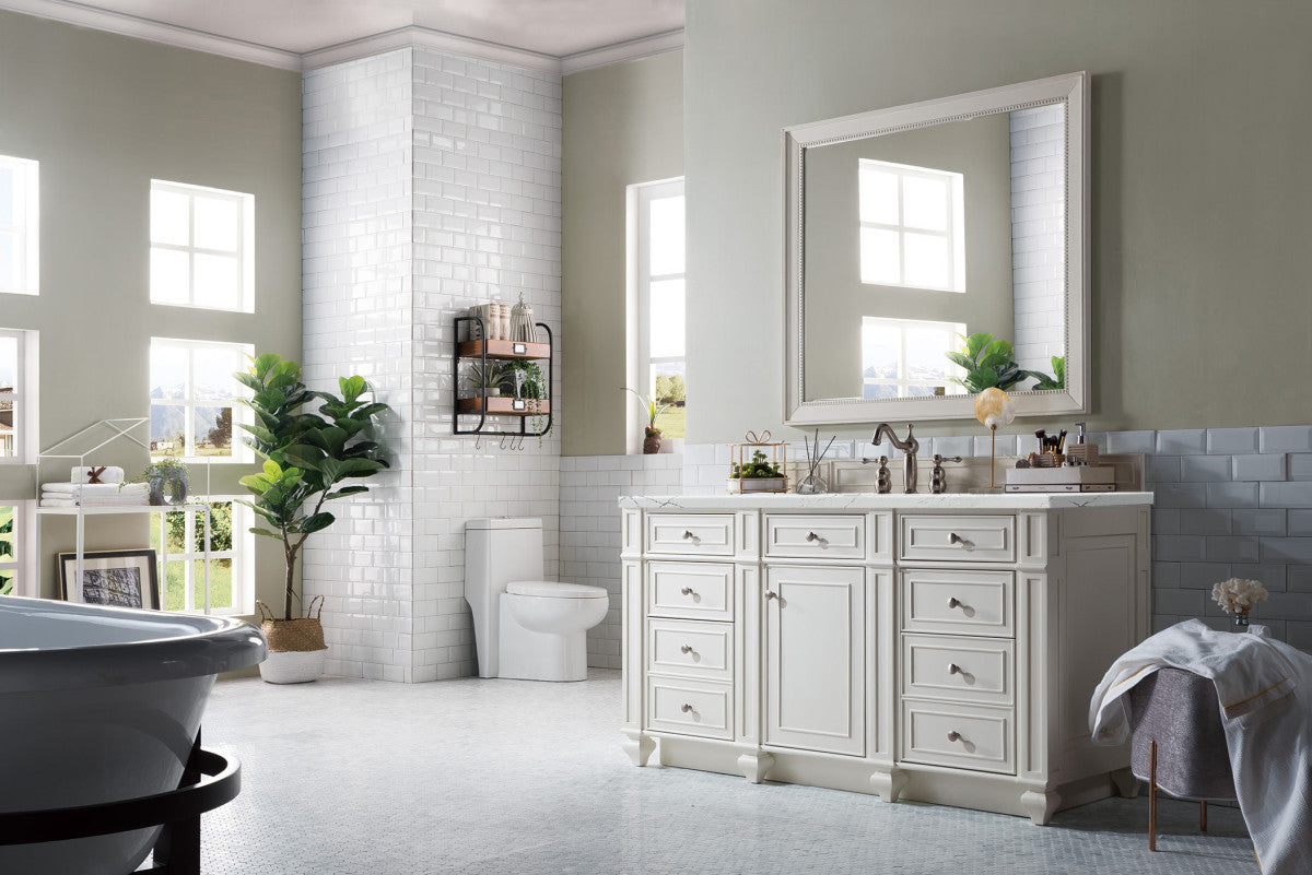 Bristol 60" Single Vanity Cabinet, Bright White